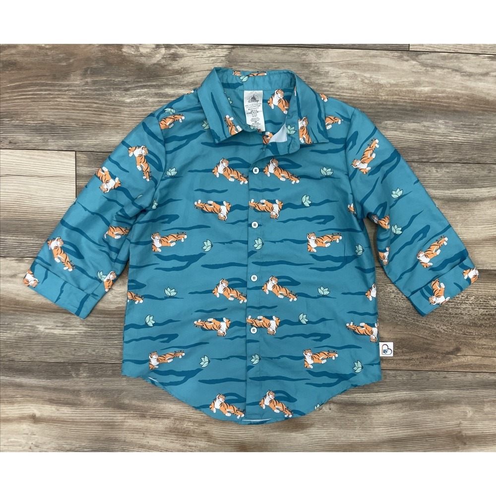 Disney ILY Girls Rajah Aladdin Button Up Shirt Size 11/12 Blue Long Sleeve